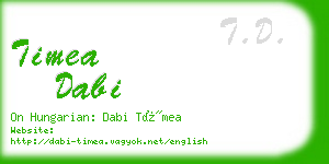 timea dabi business card